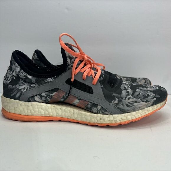Adidas Pure Boost X Running Shoes Gray Low Top Floral - Picture 1 of 10